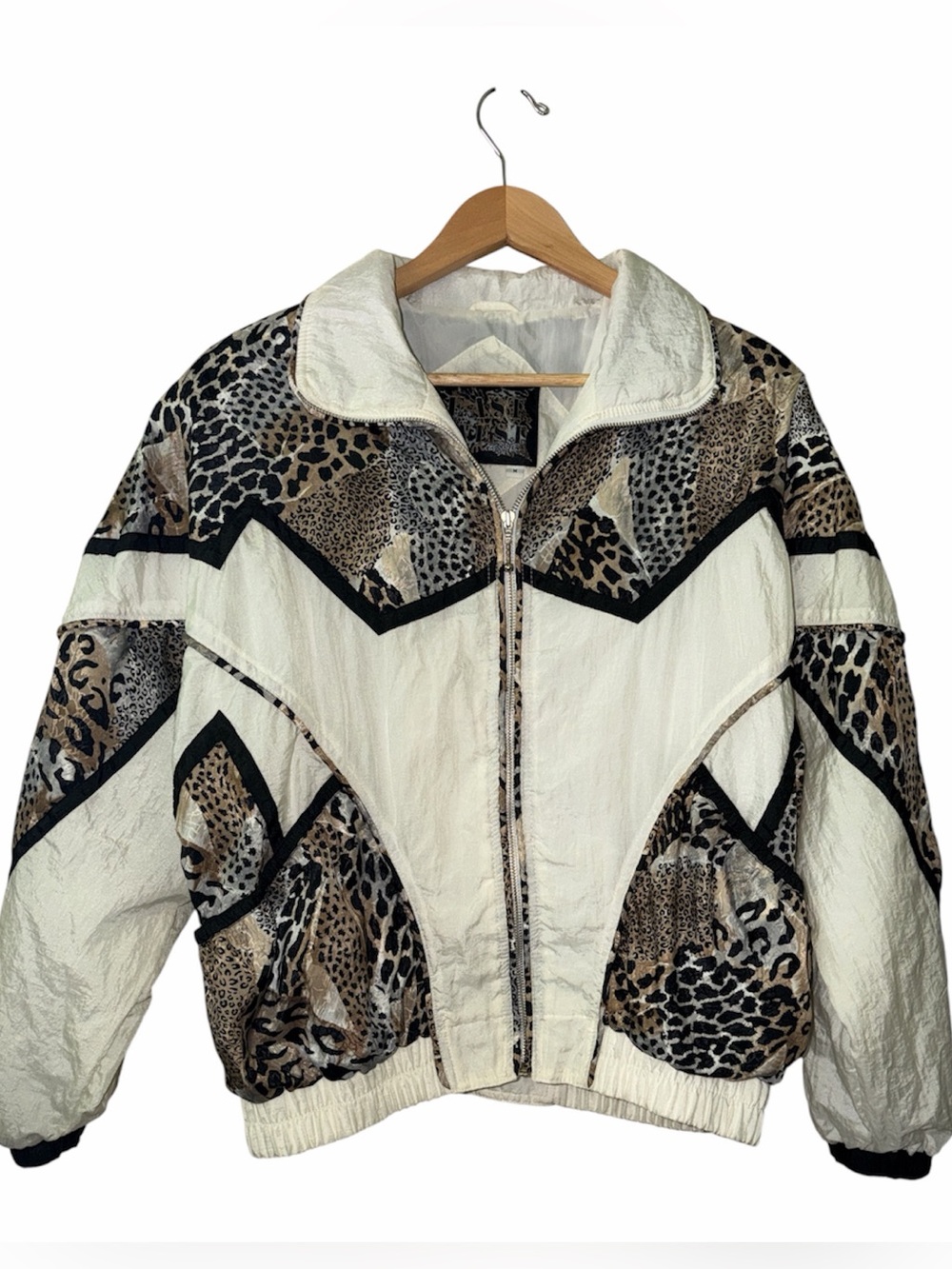 Vintage 80s 90s Windbreaker Animal Print 100% Nylon Women’s Medium East West